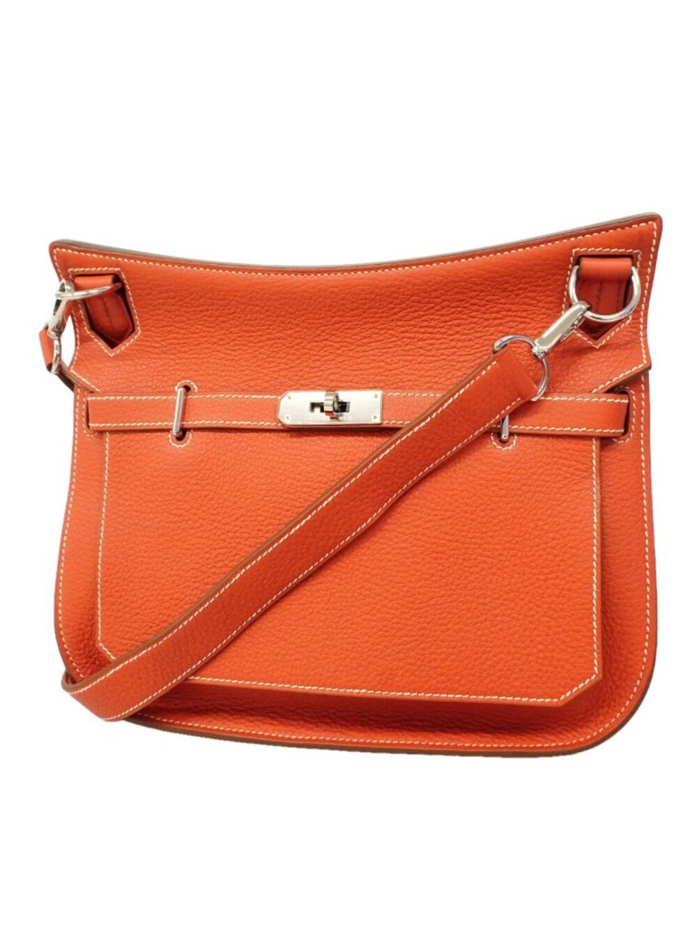Hermes Shoulder Bag Jypsiere 28 Taurillon Clemence Sanguine Silver